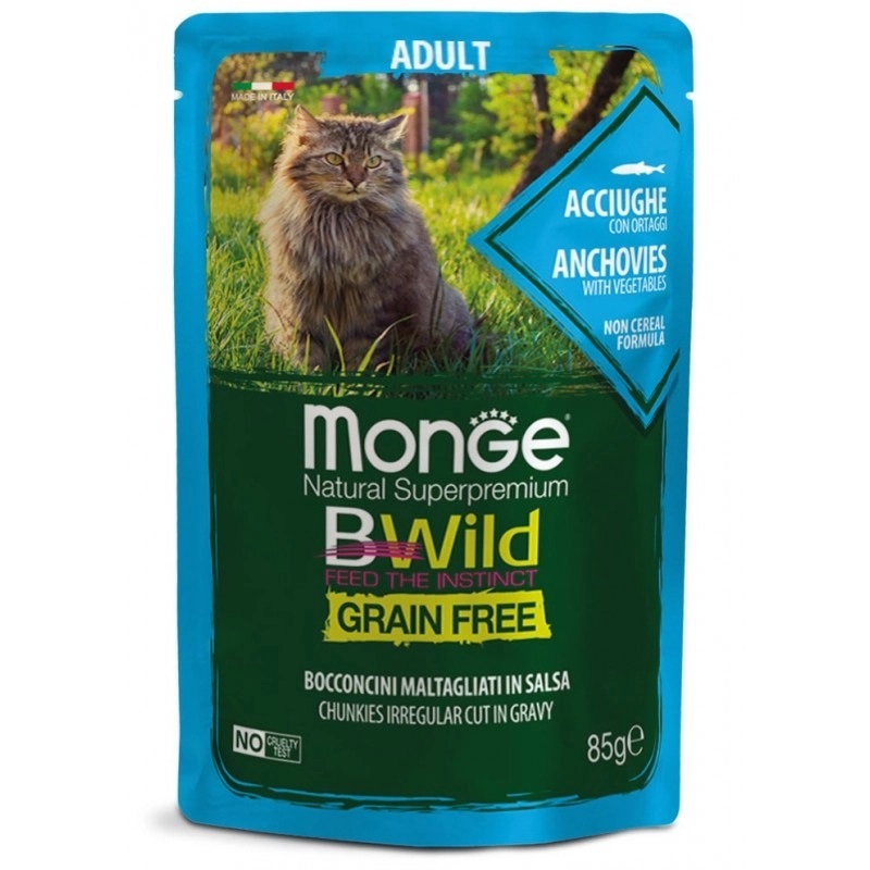 Gói 85g- Thức ăn cho mèo Pate Monge BWild