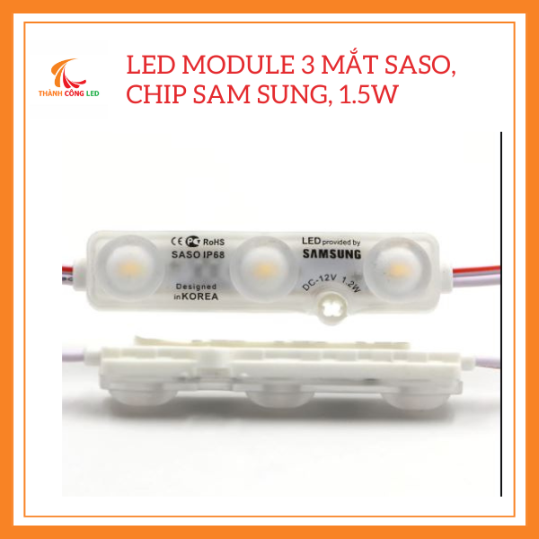 (50 con) led module 3 mắt , Chip Samsung , 1.5W , hiệu ANX , Ánh Sáng Vàng 3000k.