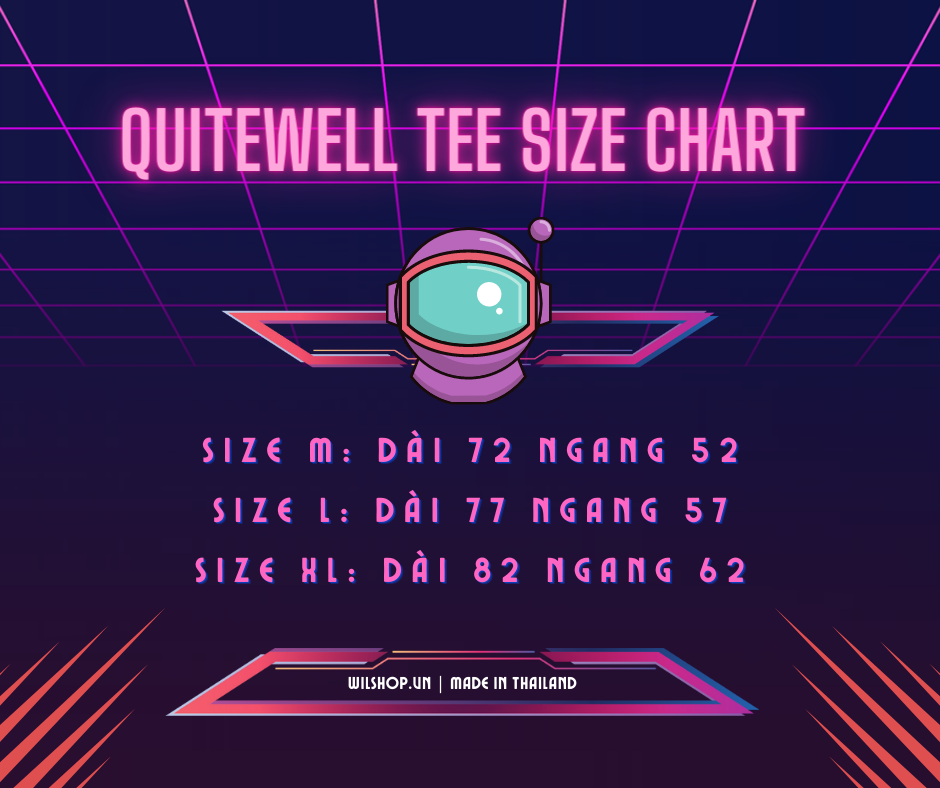 (M, L, XL) QUITEWELL TEE - ÁO UNISEX SIZE USA