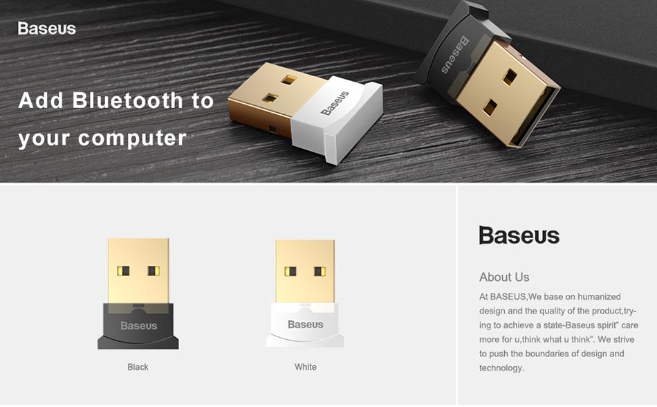 [HCM]Baseus Mini USB Bluetooth CSR 4.0 Adapter cho máy tính / Laptop Windows (USB Bluetooth Receiver Adapter) CCALL-BT02