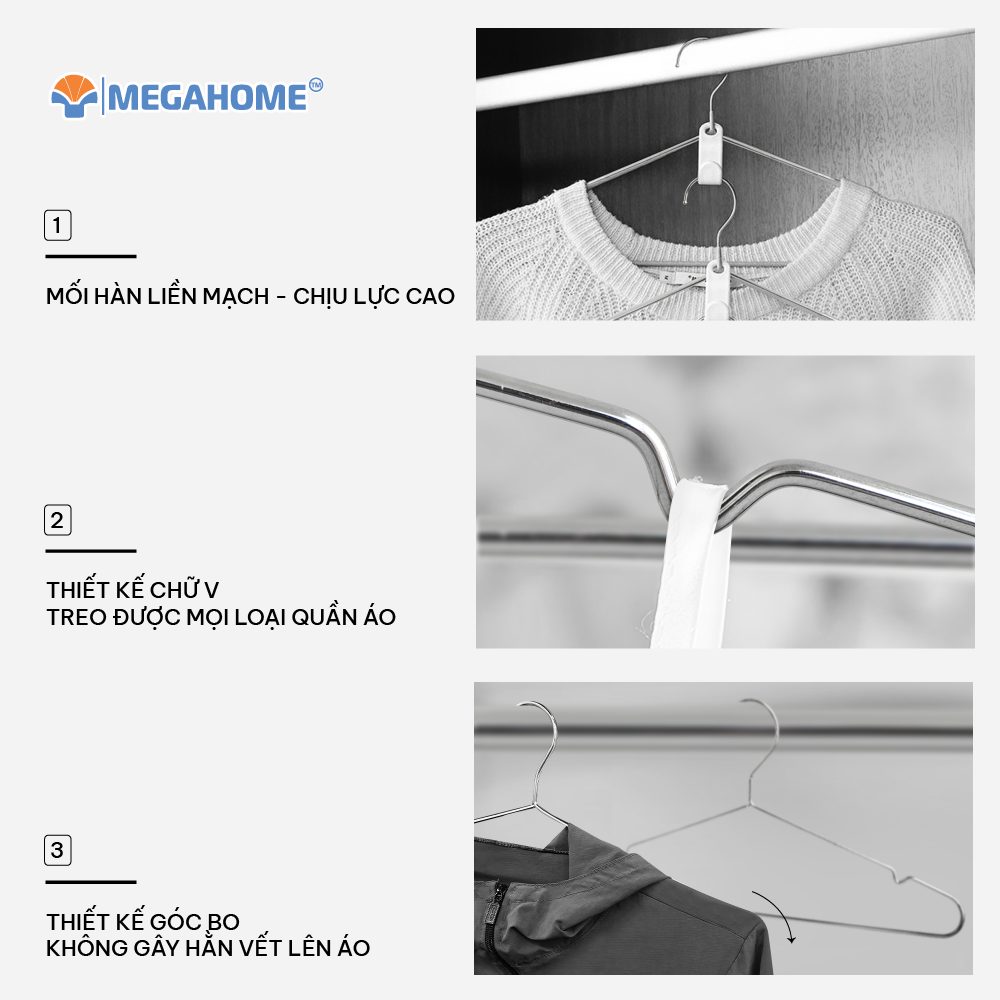 Bộ 20 móc inox  cao cấp Megahome