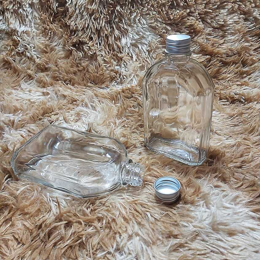 Chai Thủy Tinh Dẹt 200ML (combo 2 cái) vuông vát vai kiểu dẹt nắp nhôm - Chai Thủy Tinh 200ML - Chai Thủy Tinh Nhỏ