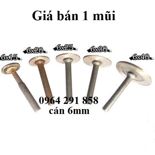 mũi khắc đá hợp kim trục 6mm - đĩa cắt khắc đa ngọc (giá 1 mũi) mũi khắc đá hình T mũi phá khắc đá loại to