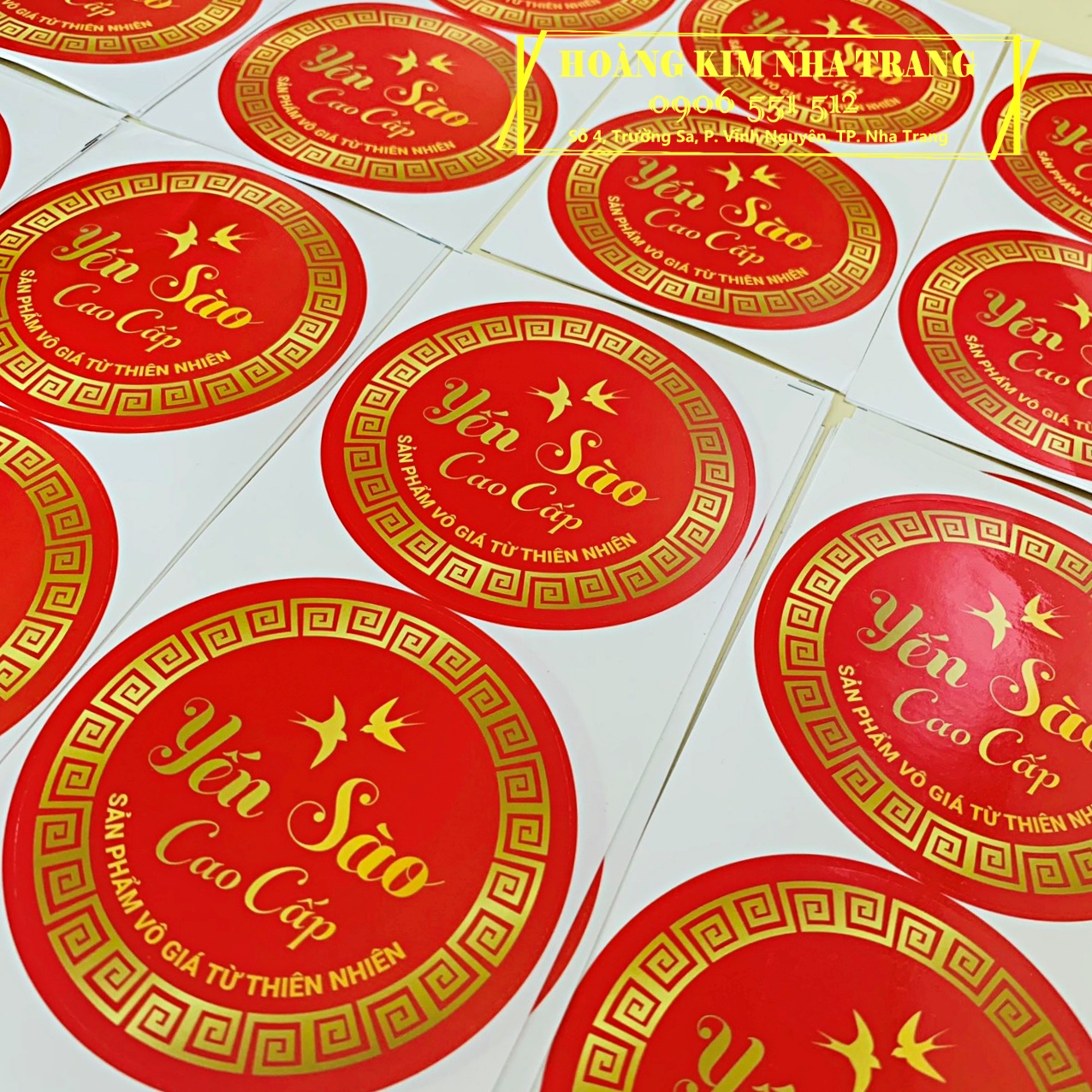 Combo 10 tem decal/ép kim yến sào cao cấp dán hộp yến/yến hũ