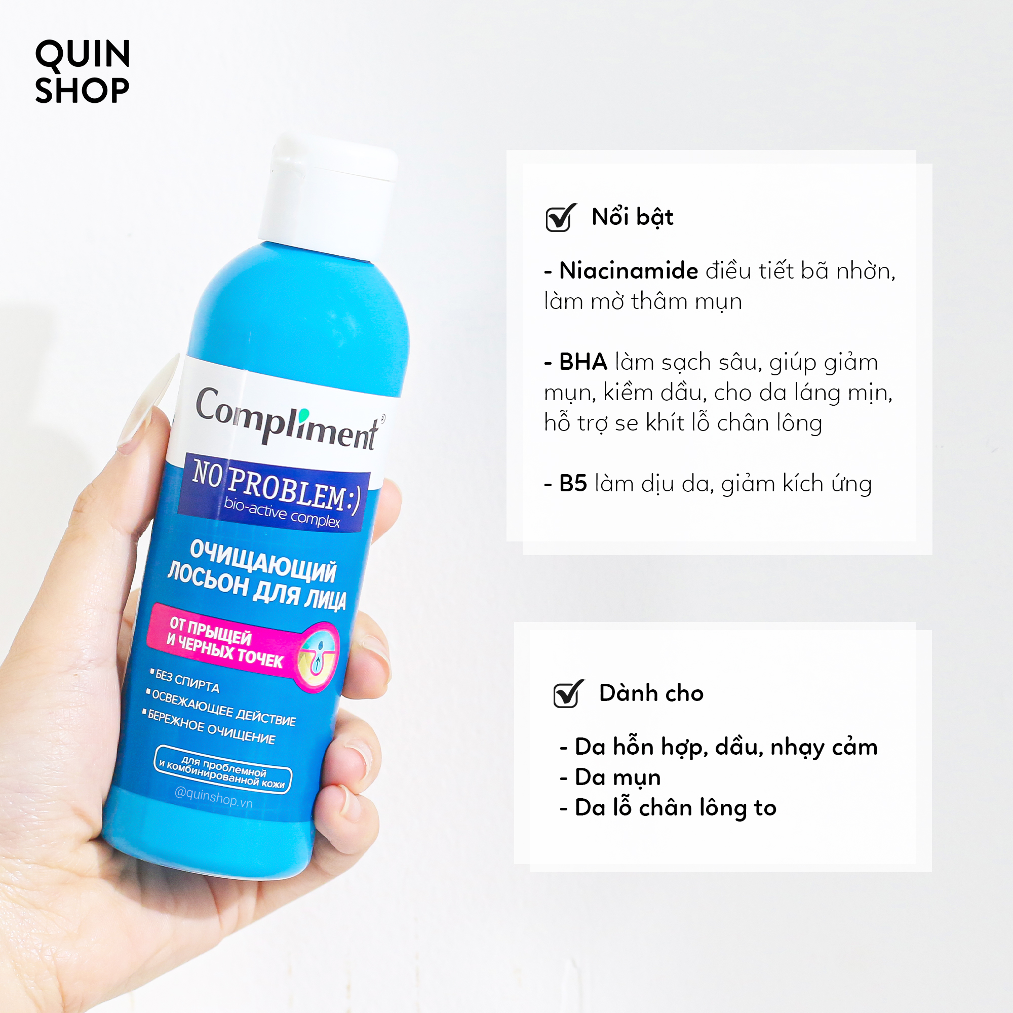 Nước Cân Bằng Giảm Mụn, Kiềm Dầu Compliment No Problem Toner