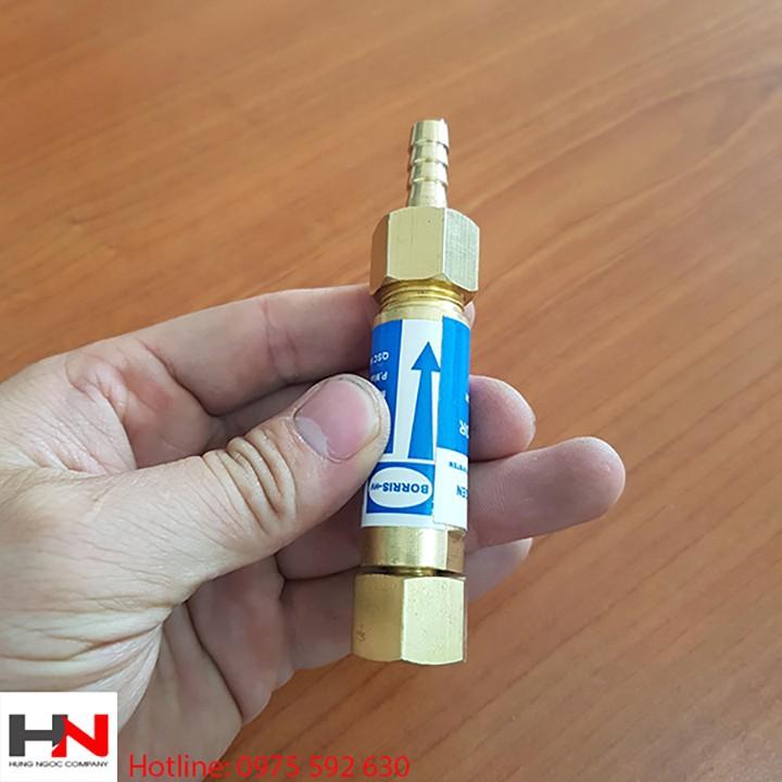 Van chống cháy ngược lắp đồng hồ oxy ren 17mm