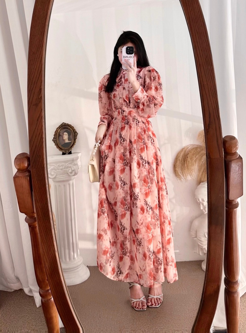 Đầm maxi hoa 2 màu  A1178