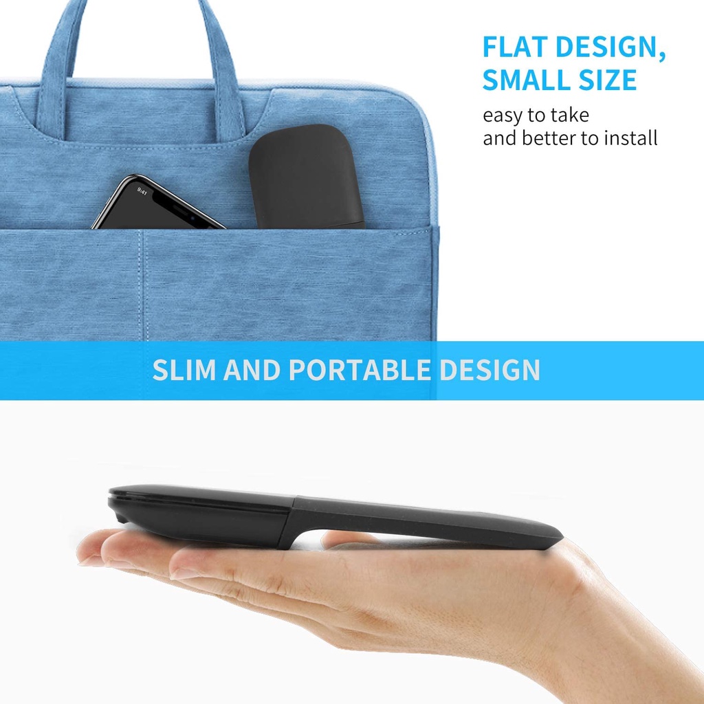 Wireless Foldable Arc Mouse for surface pro Folding Bluetooth Touch Mice