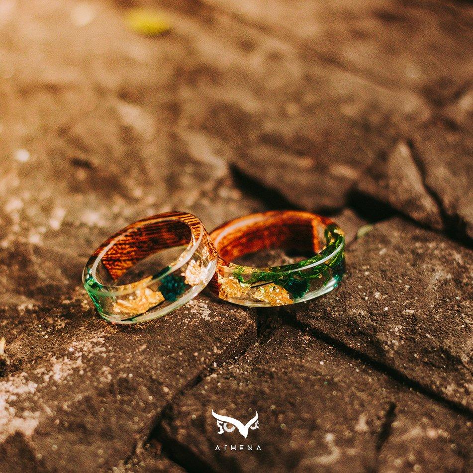 GREEN MOSS FLOWER RINGS
