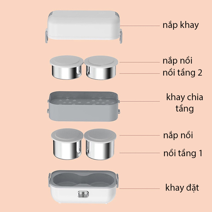 Hộp cơm điện hâm nóng thức ăn cao cấp