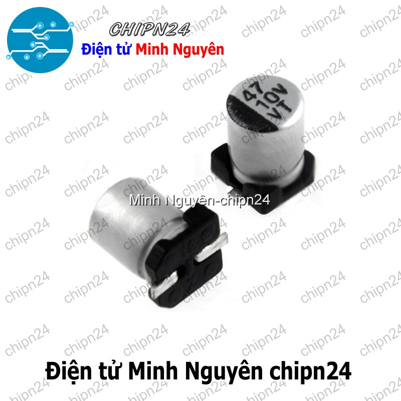 [10 con] (K289) Tụ nhôm 47uF 10V 5x4mm (SMD Dán) - HH005077