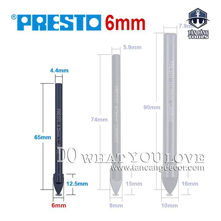 Mũi Khoan Gạch Men, Kính Presto ( có 3 kích thước)