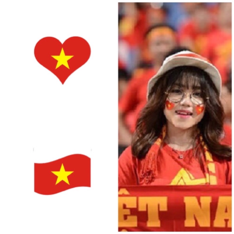 Sticker Dán Má Cờ Đỏ Sao Vàng Cổ Vũ Bóng Đá