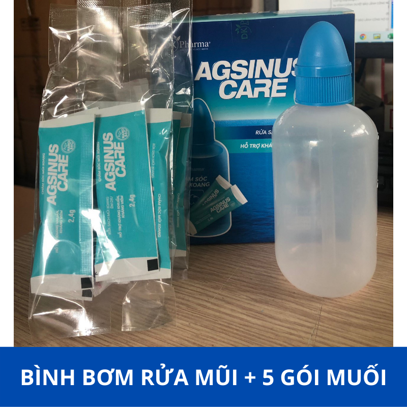 Bình bơm rửa mũi, bình vệ sinh mũi AGSINUS chăm sóc cho bé