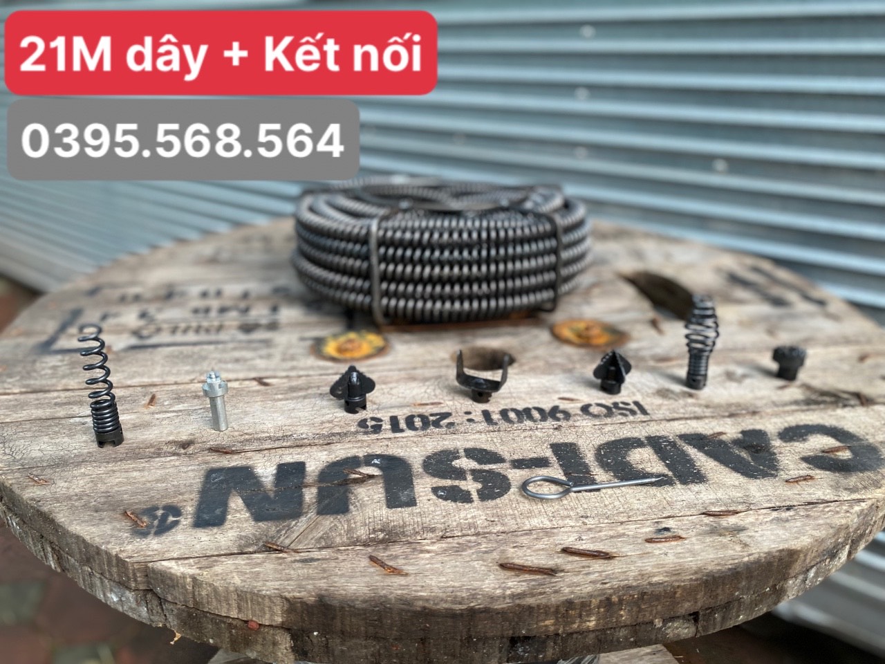 21M dây thông cống + 6 đầu thông+Kết nối ( chuyên để thông tắc bồn cầu , bồn rửa chén , bồn rủa mặt )