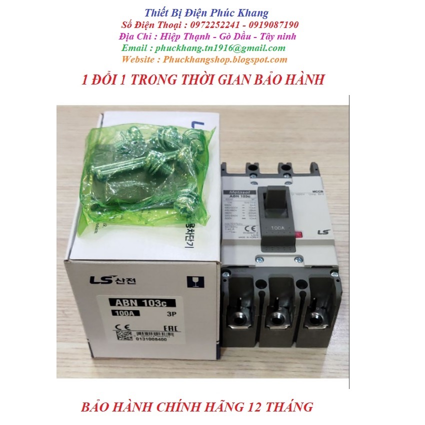 [FREESHIP] APTOMAT CB CẦU DAO 3PHA ABN 103C 100A