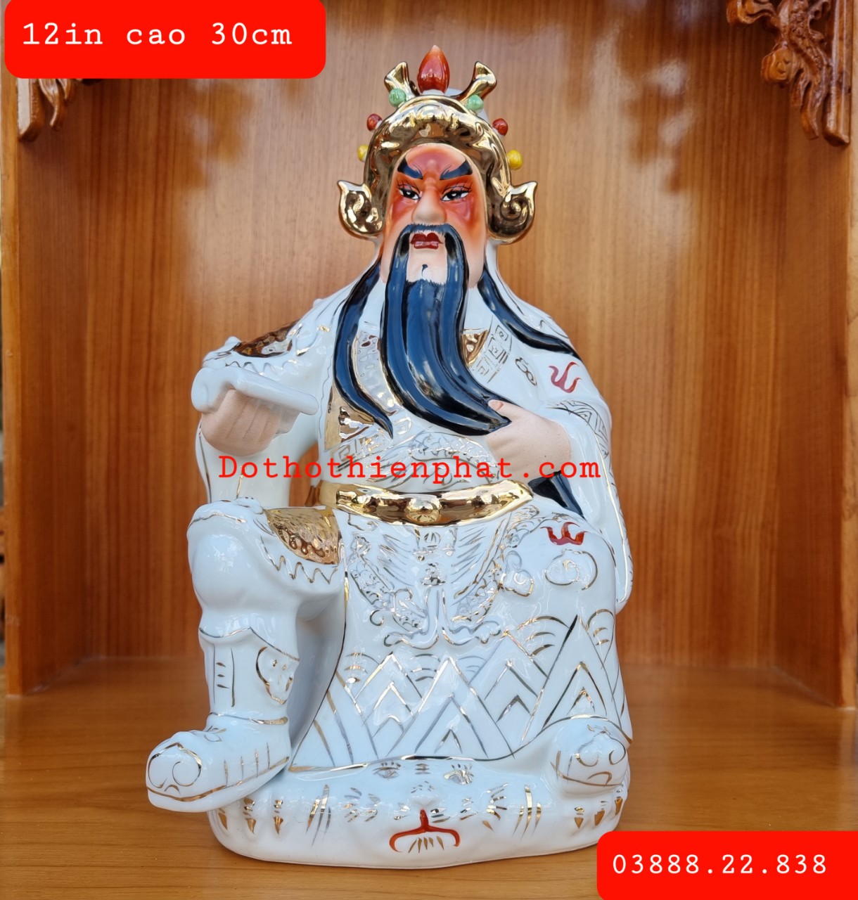 Tượng quan công 12in cao 30cm