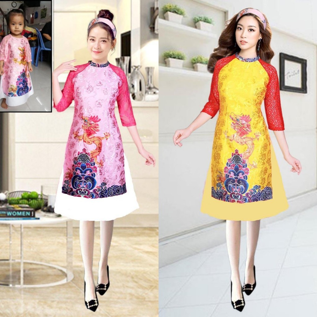 [HCM]Áo dài cách tân gấm in 3d sản phẩm tốt với chất lượng độ bền cao và được cam kết sản phẩm y như hình