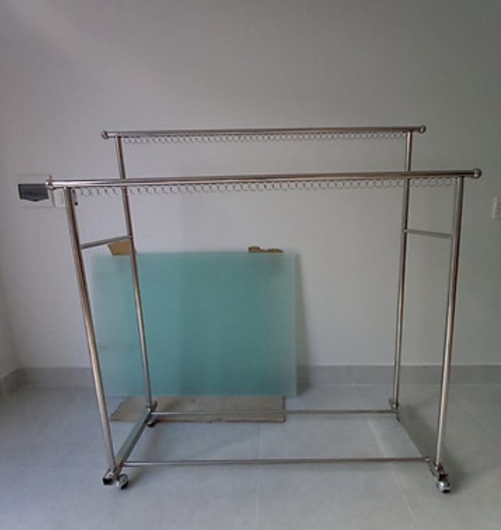 [HCM]Sào phơi đôi inox cao cấp có 2 thanh dưới để đồ