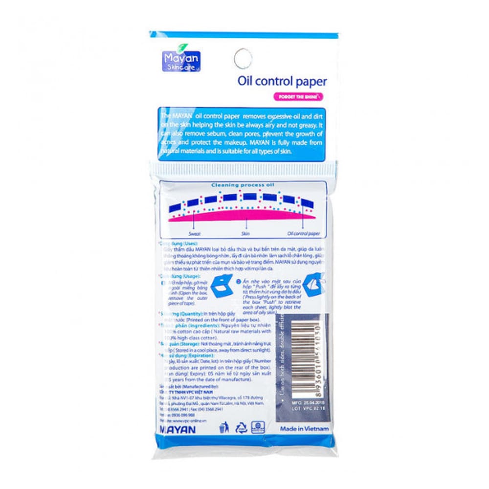 Mayan Oil Control Paper 100 Sheets/Pack