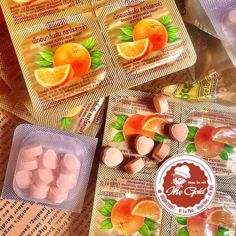 Kẹo C cam Thái Lan, kẹo C trái tim tuổi thơ (hộp 2,8g)