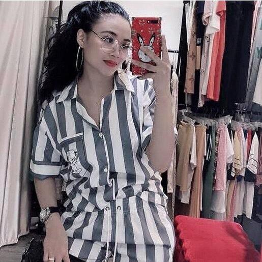 [ Mạnh Dũng Store 1]Bộ pijama nam nữ kẻ sọc tù nhân hot 2019 có ảnh thật 100%, cực đẹp