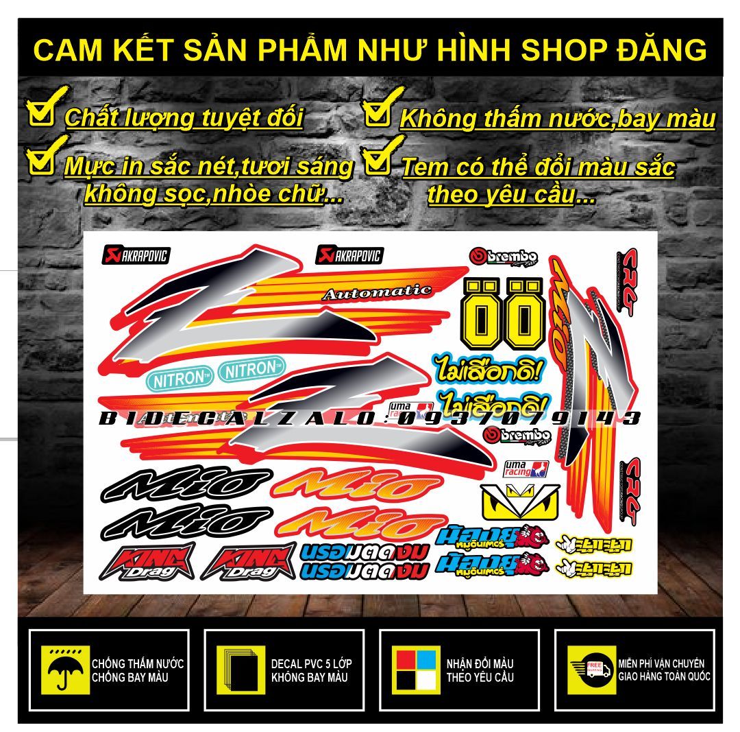 TEM RỜI MIO Z PHỐI DÁN XE ĐỎ