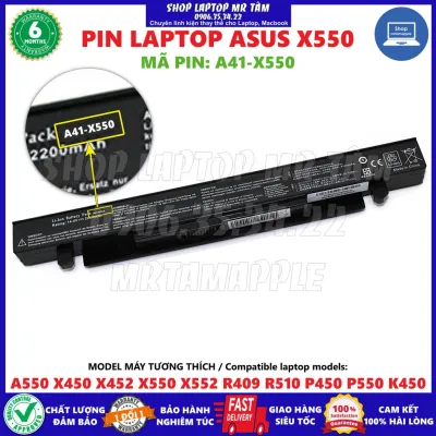 [HCM](BATTERY) PIN LAPTOP ASUS X550 (A41-X550) (4 CELL) dùng cho A550 X450 X452 X550 X552 R409 R510 P450 P550 K450