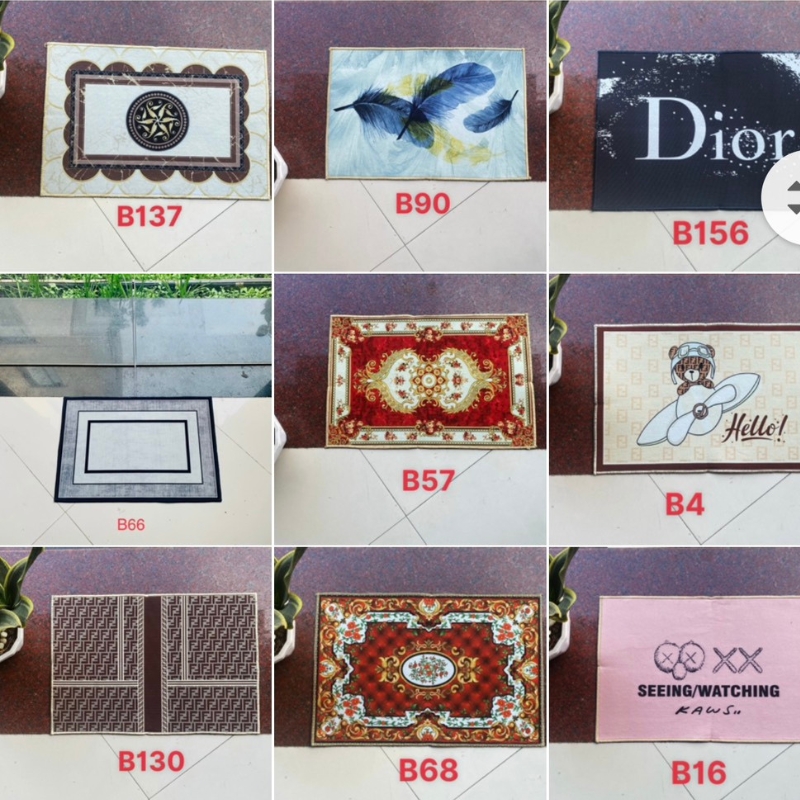 Thảm lau chân 3d họa tiết ngộ nghĩnh thấm nước mặt sau lót gai cao su chống trơn trượt