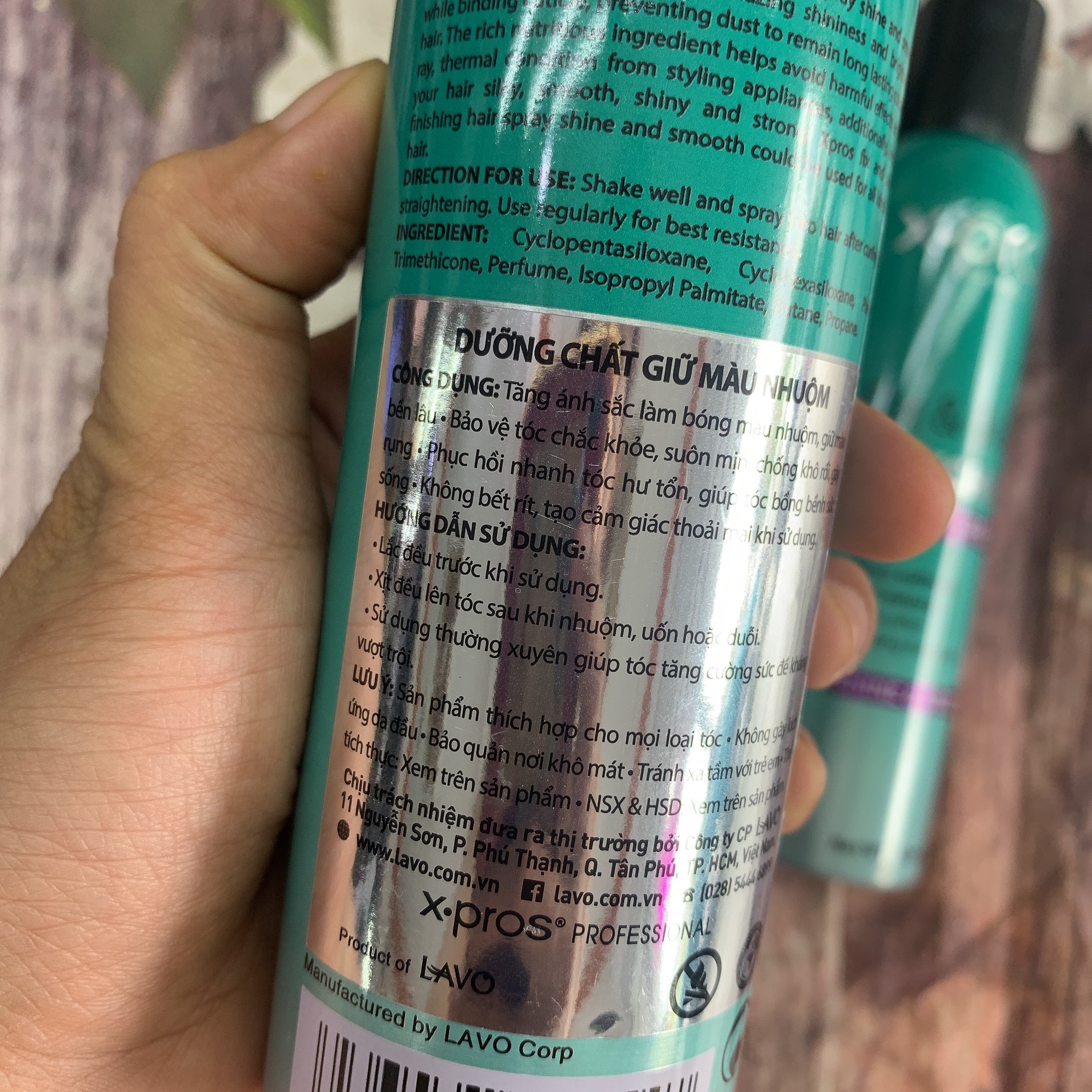 Xịt dưỡng chất giữ màu bóng tóc X.pros siêu mượt 320ml