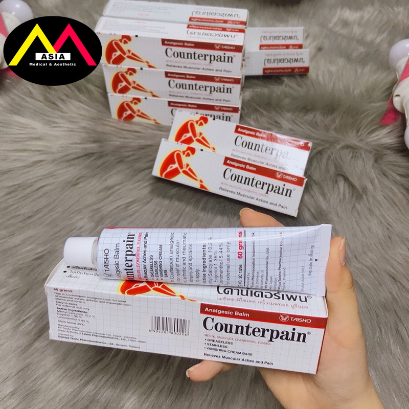 Kem xoa bóp COUNTERPAIN giảm đau bong gân thấp khớp chấn thương do chơi thể thao nóng lạnh 60 120g