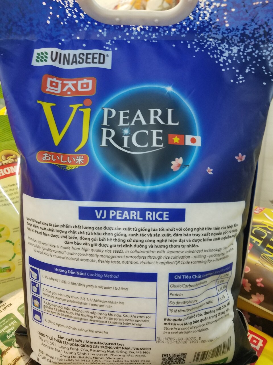 (Chính hãng) Gạo VJ Pearl Vinaseed (Túi 5kg)