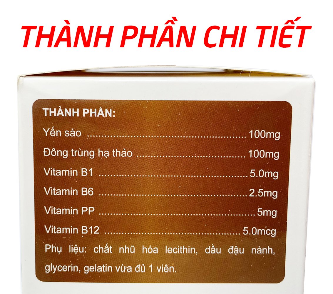 Vitamin B tổng hợp đông trùng hạ thảo giúp tăng sức khỏe tăng sức đề kháng giảm đau dây thần kinh - Hộp 100 viên