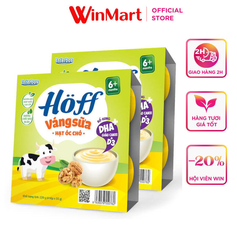 -Lốc 4 váng sữa hạt óc chó Hoff 55g