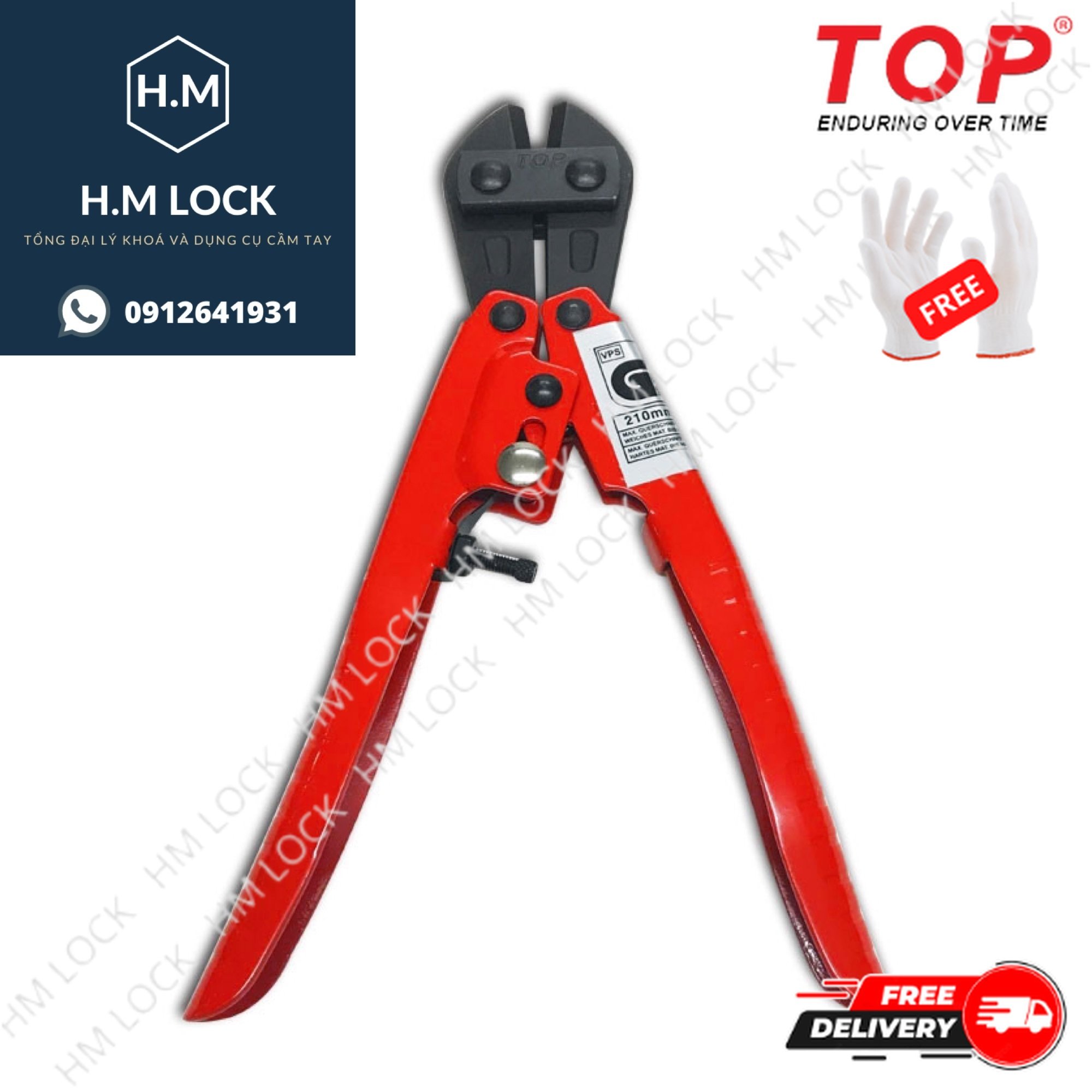 Kìm cắt cộng lực top 8”/200mm - thép cr-v chịu lực cao - hm lock