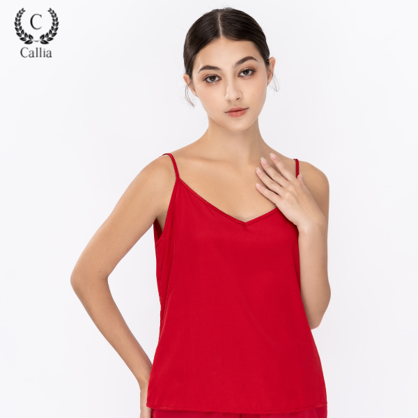 Áo 2 Dây Lụa Cao Cấp Nữ Cổ V Callia