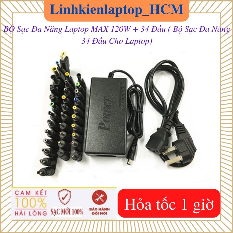 Bộ sạc đa năng 34 đầu cho laptop - bộ sạc đa năng laptop max 120w + 34 đầu