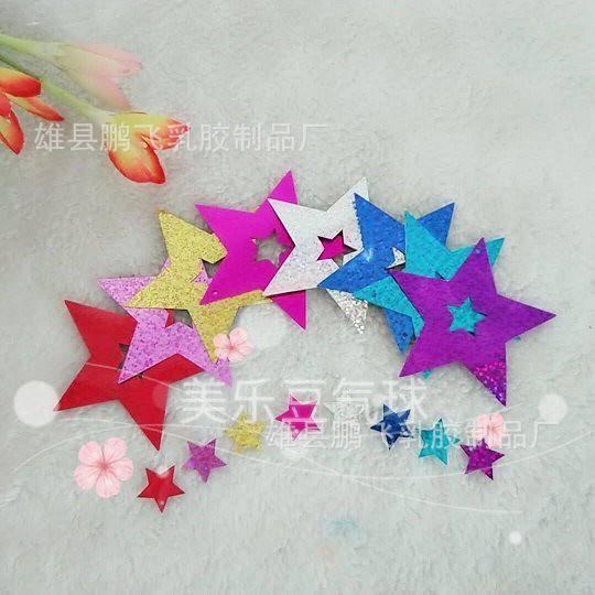 Dây kim tuyến trái tim, ngôi sao trang trí tiệc, đuôi bóng, thả trần (1 túi khoảng 100 cái lớn và nhỏ + dây treo) - Luckydecor