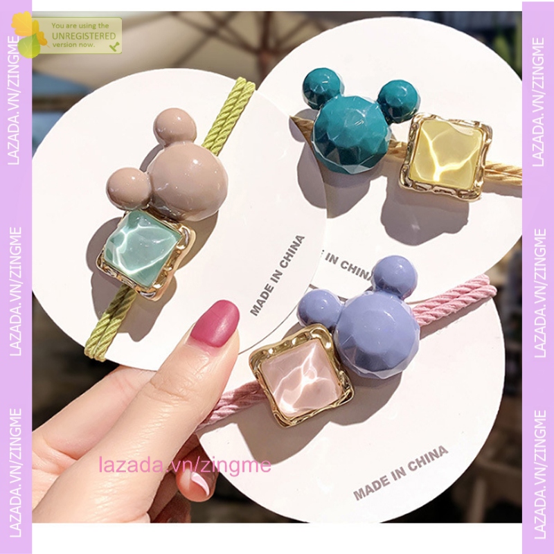 Dây thun buộc tóc, cột tóc hình họa tiết chuột cute Zingme