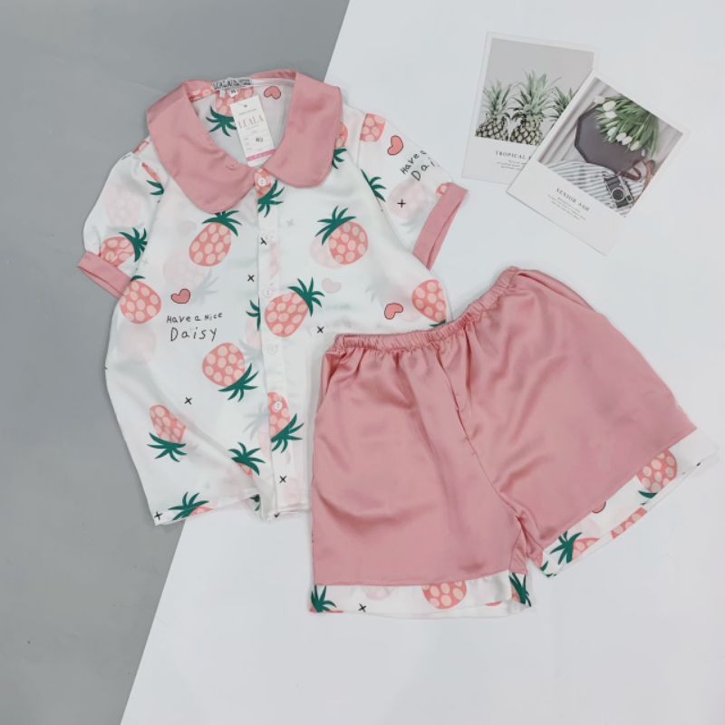 Bộ Pyjama Đùi Cộc Tay LỤA SATIN Nhiều Mẫu