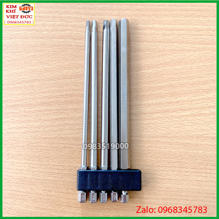 Bộ 5 đầu lục giác dài 150mm dành cho khoan, máy bắn vít hãng Broppe