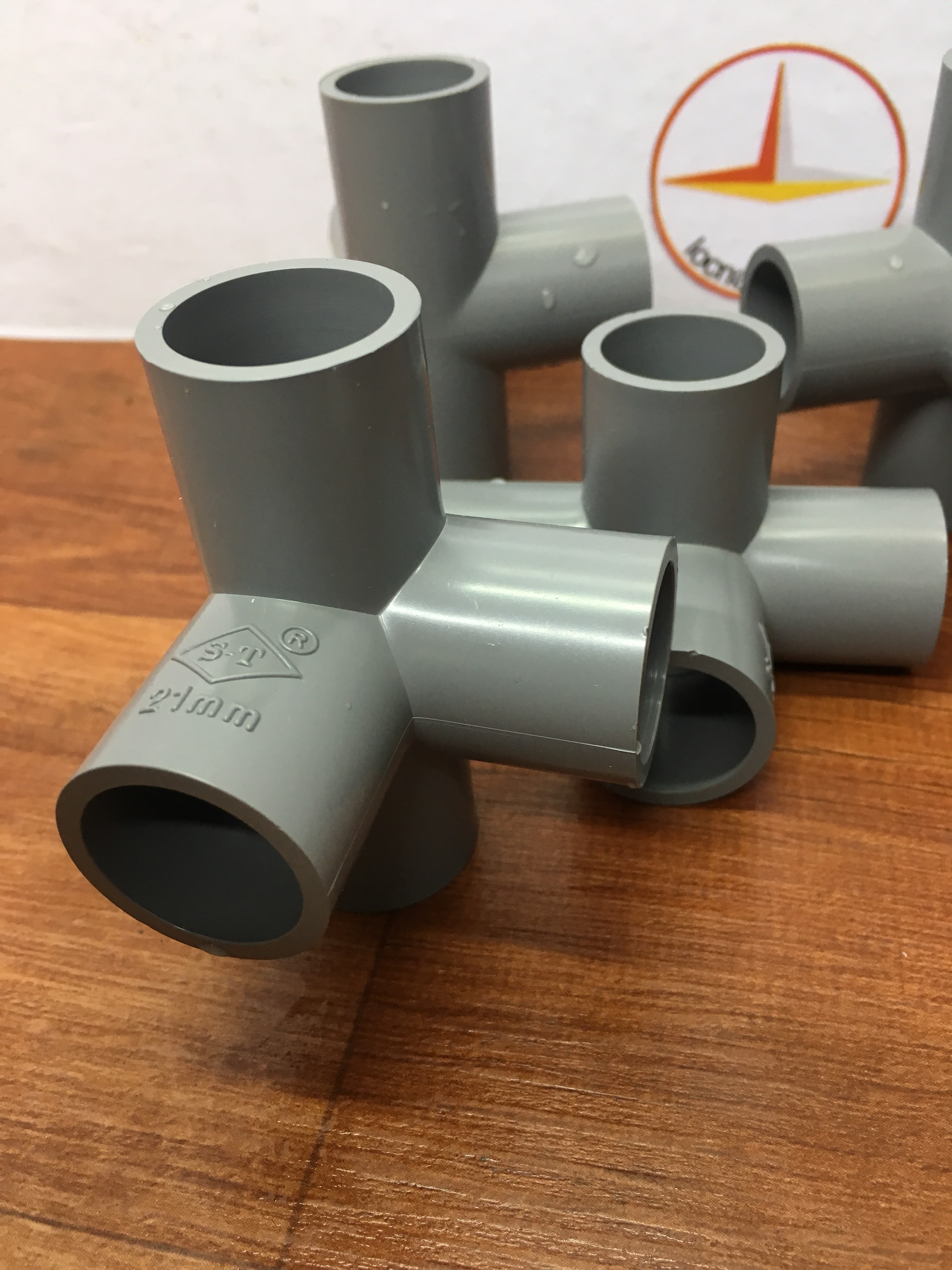4-Way Corner Angle Pieces (Corner Cross) Phi 27 (5 Pieces)