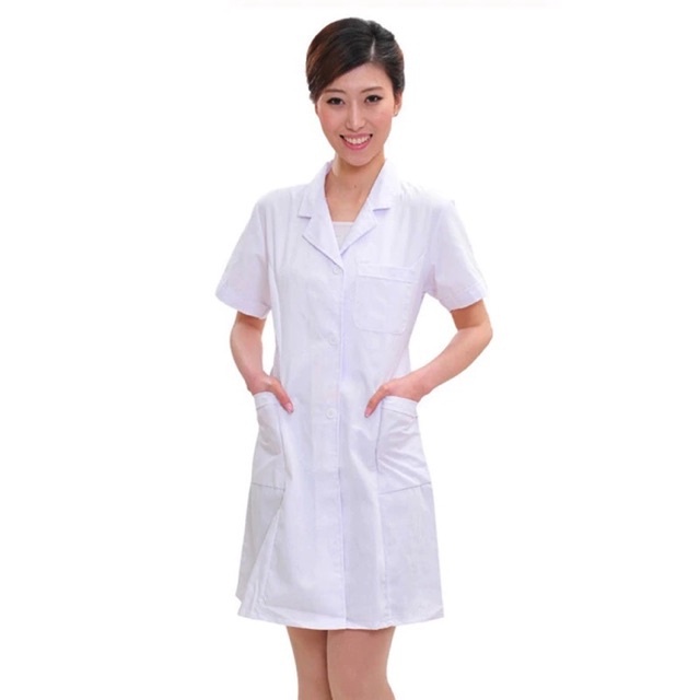Áo bác sĩ ngắn tay màu trắng