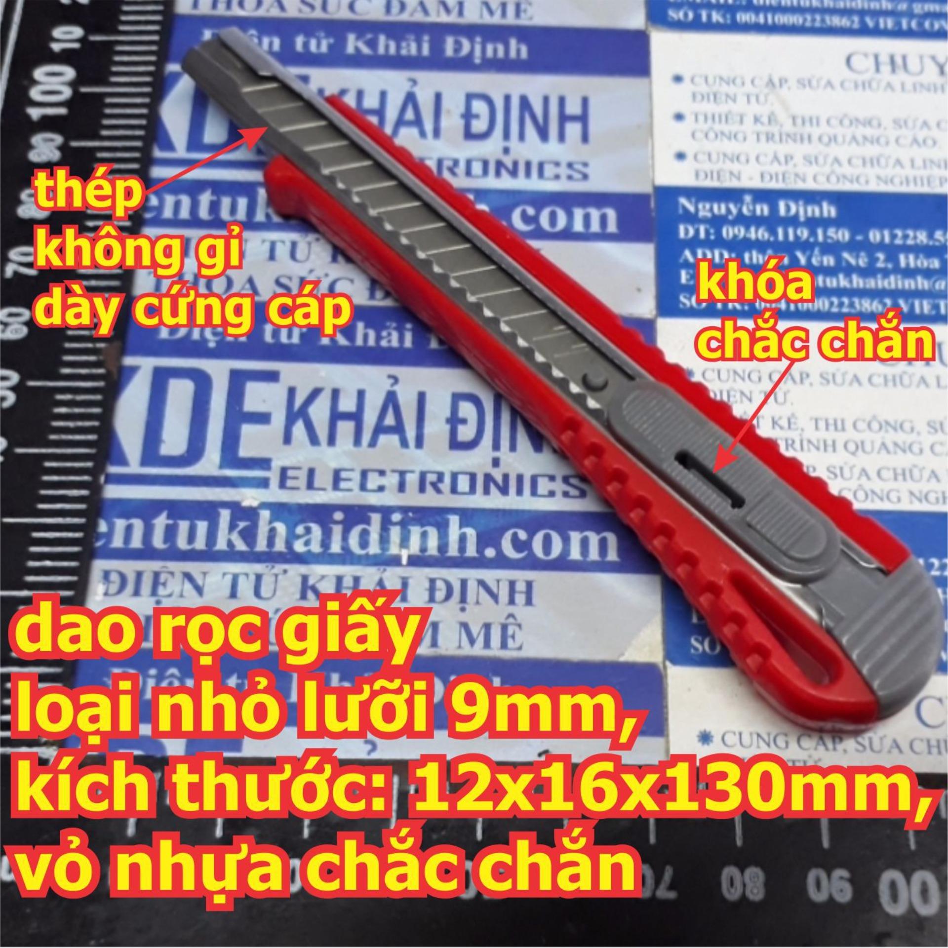 3 cái dao rọc giấy loại nhỏ lưỡi 9mm, kích thước: 12x16x130mm, vỏ nhựa chắc chắn kde5797