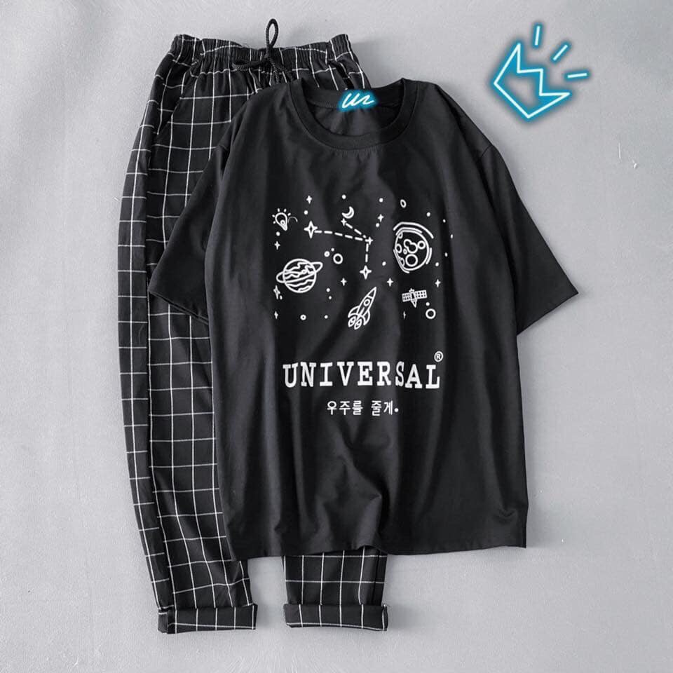 Quần caro Plaid Pants (40-64kg, M L). Ảnh thật