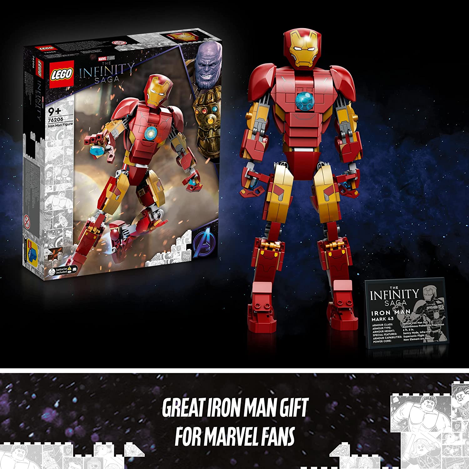 [HAPPY BRICKS] - LEGO  MARVEL AVENGERS - 76206 - NGƯỜI SẮT -  IRON MAN FIGURE