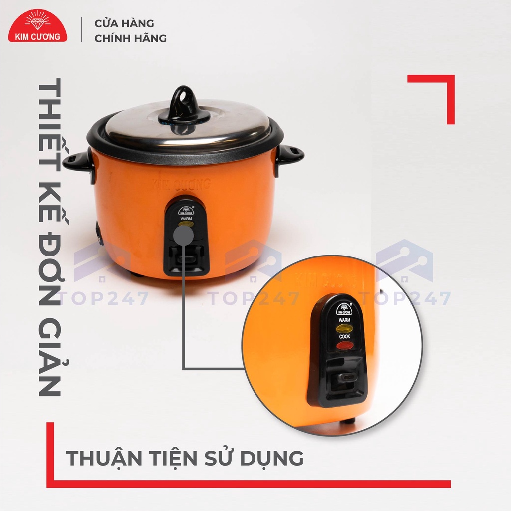 Nồi Cơm Điện Kim Cương 0.8 Lít - Nắp Rời [Bảo Hành Chính Hãng 12 Tháng]