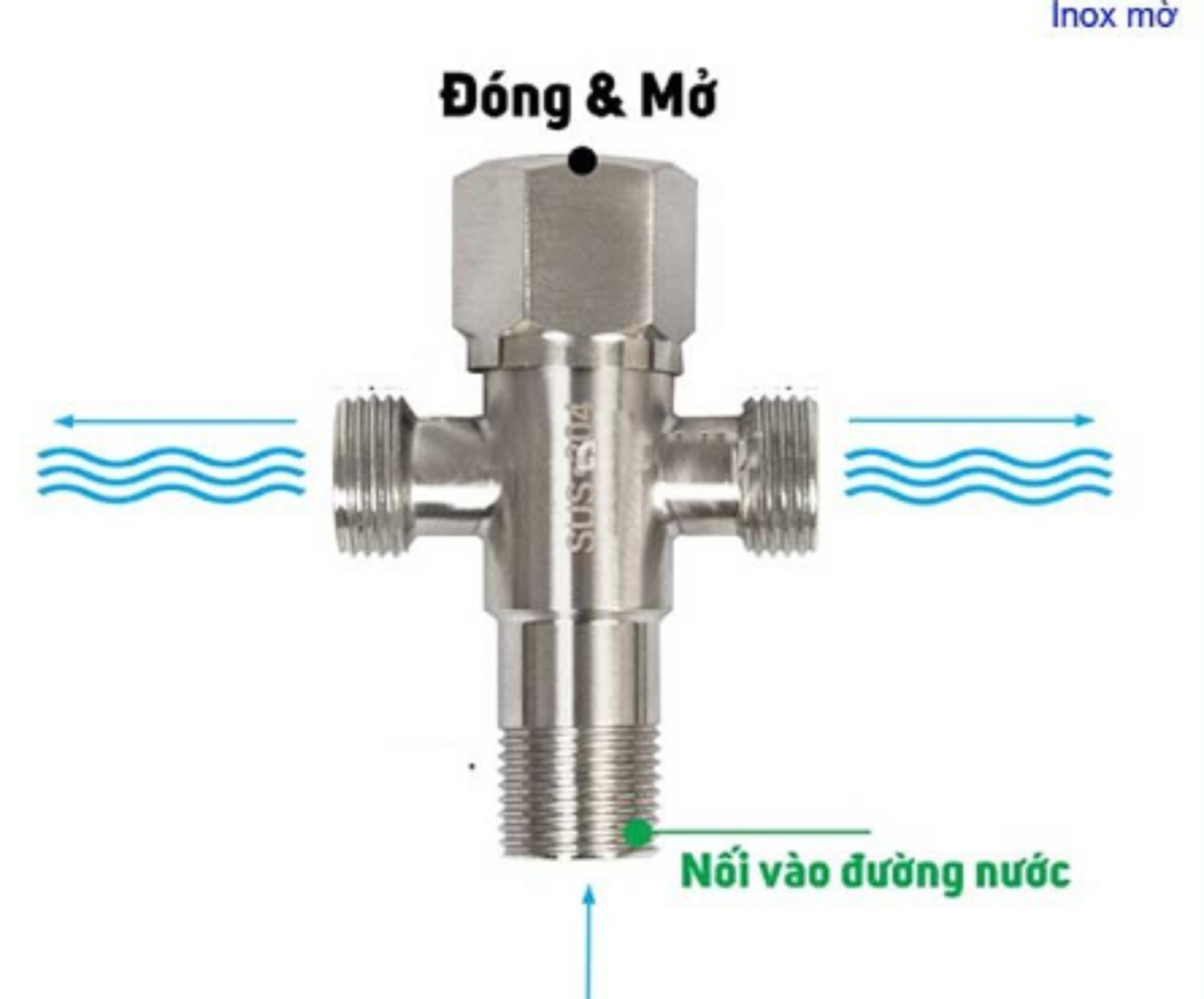 [HCM]Van khóa nước 3 ngã Inox 304 TP-G06