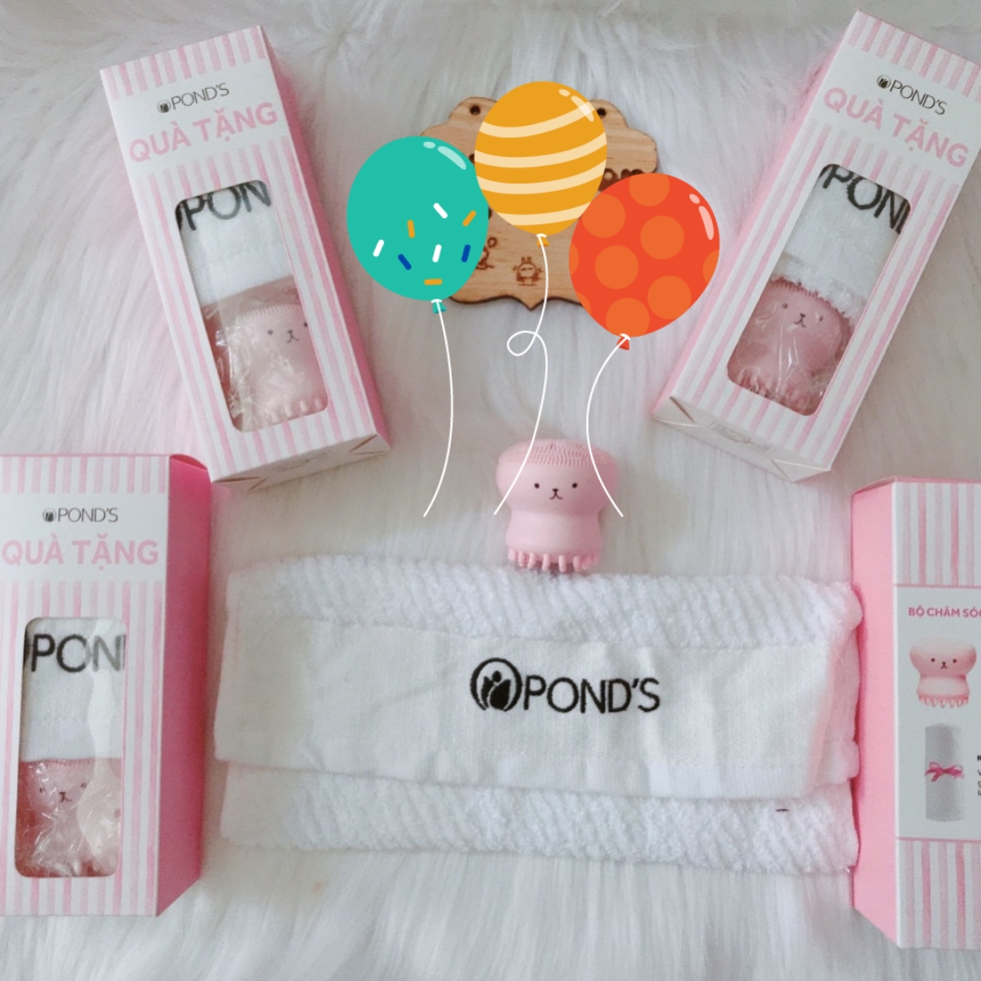 (Quà Tặng) Set Cọ Rữa Mặt Bạch Tuột +khăn pond