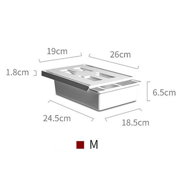 HKStorage Drawer Storage Box Hidden Compartmental Sorting Box Under The Desk Student Dormitory Pencil Case Small Household Items Storage Box